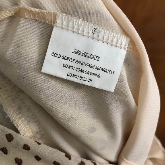 White Fox Brown Polka Dot Romper Playsuit Jumpsuit Tiered Puff Sleeve Boho NWT - Picture 15 of 15